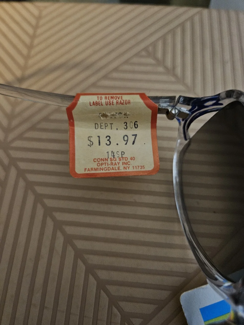 Vintage Polaroid Foreign Intrigue Sunglasses Opti-Ray Clear Frame Deadstock New